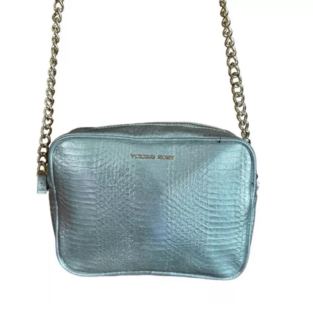 Victoria’s Secret Metallic Snake Print Chain Strap Crossbody Bag